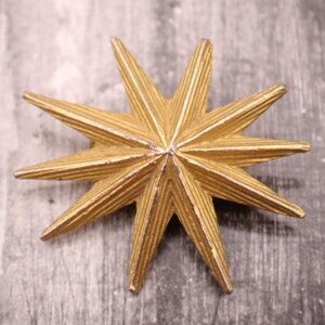 Signed AJC Starburst Brooch Pin Mid Century Modern Jewelry Texture Gold Tone Vtg